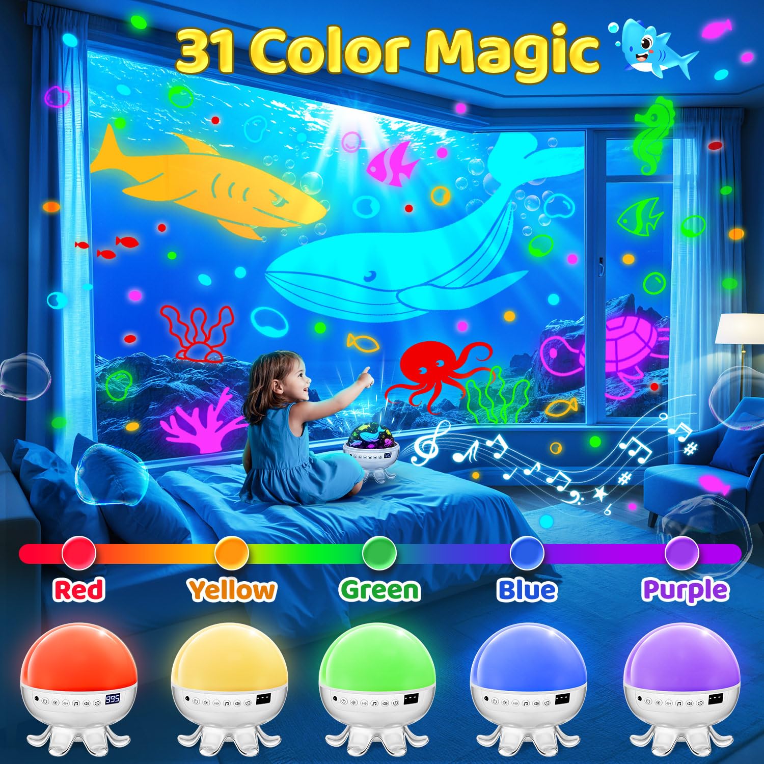 Baby Sleep Sound Machine with Night Light Star Projector

