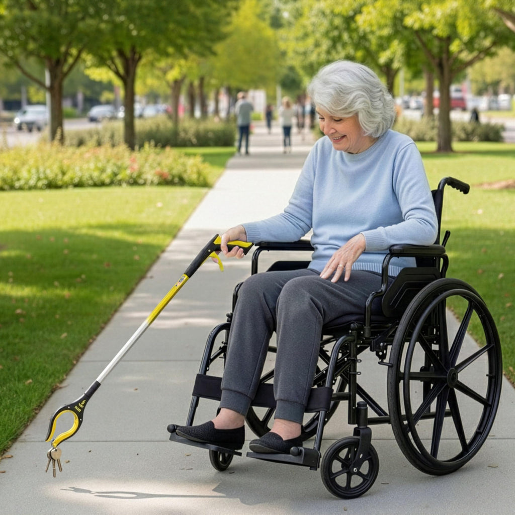 Reacher Grabber Set with Rotating Jaws for Daily Living

