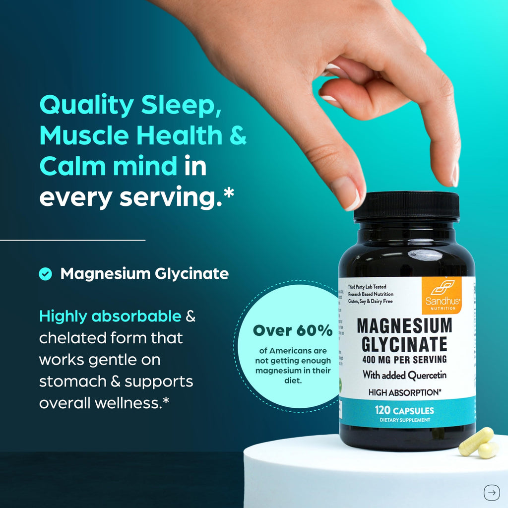 Magnesium Glycinate with Quercetin for Sleep & Relaxation

