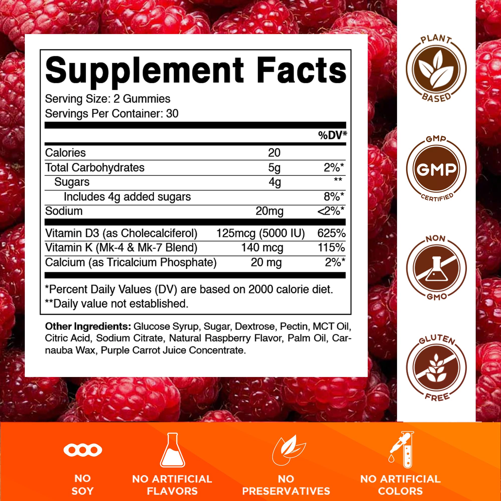 Vitamatic Vitamin D3 & K2 Gummies | Plant-Based Formula

