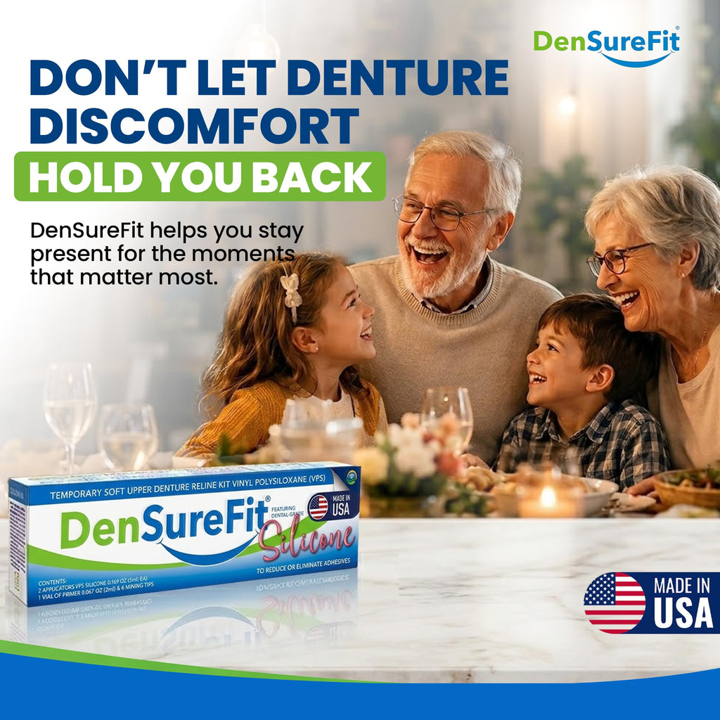 DenSureFit Silicone Denture Reliner Kit for Comfort

