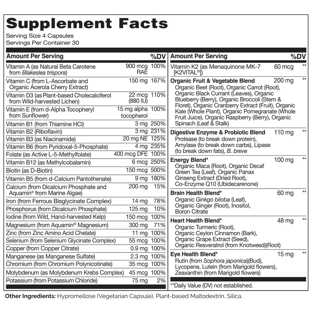 Naturelo Whole Food Multivitamin for Women | Plant-Based

