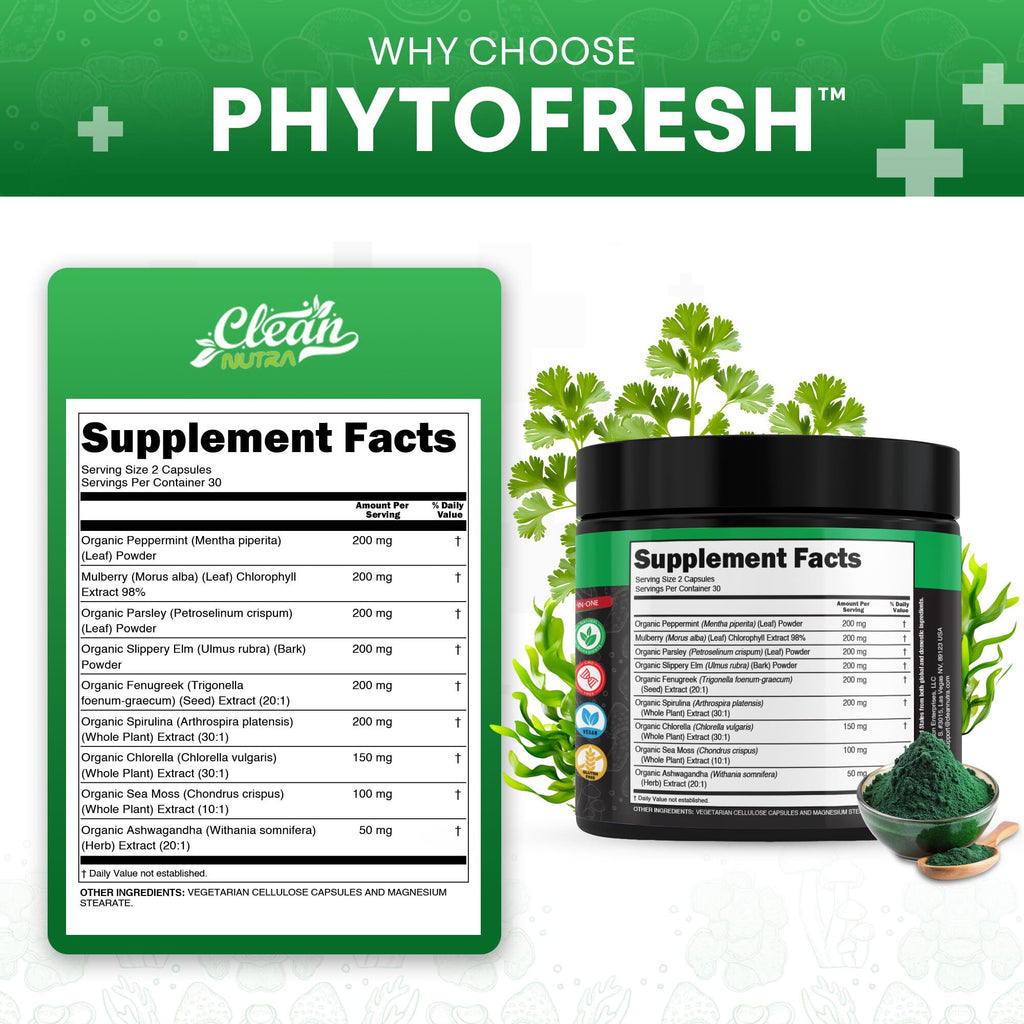 PhytoFresh Chlorophyll Capsules for Greens Detox

