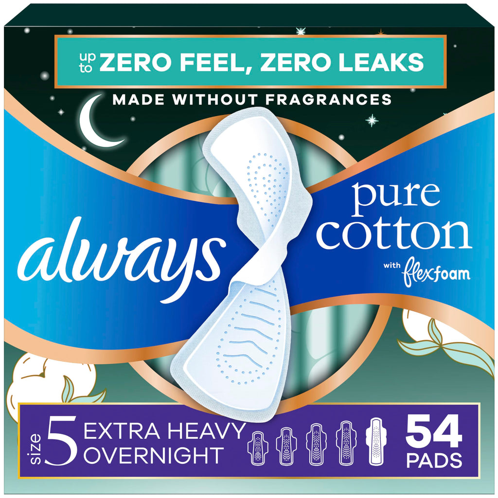 Always Pure Cotton FlexFoam Feminine Pads with Wings

