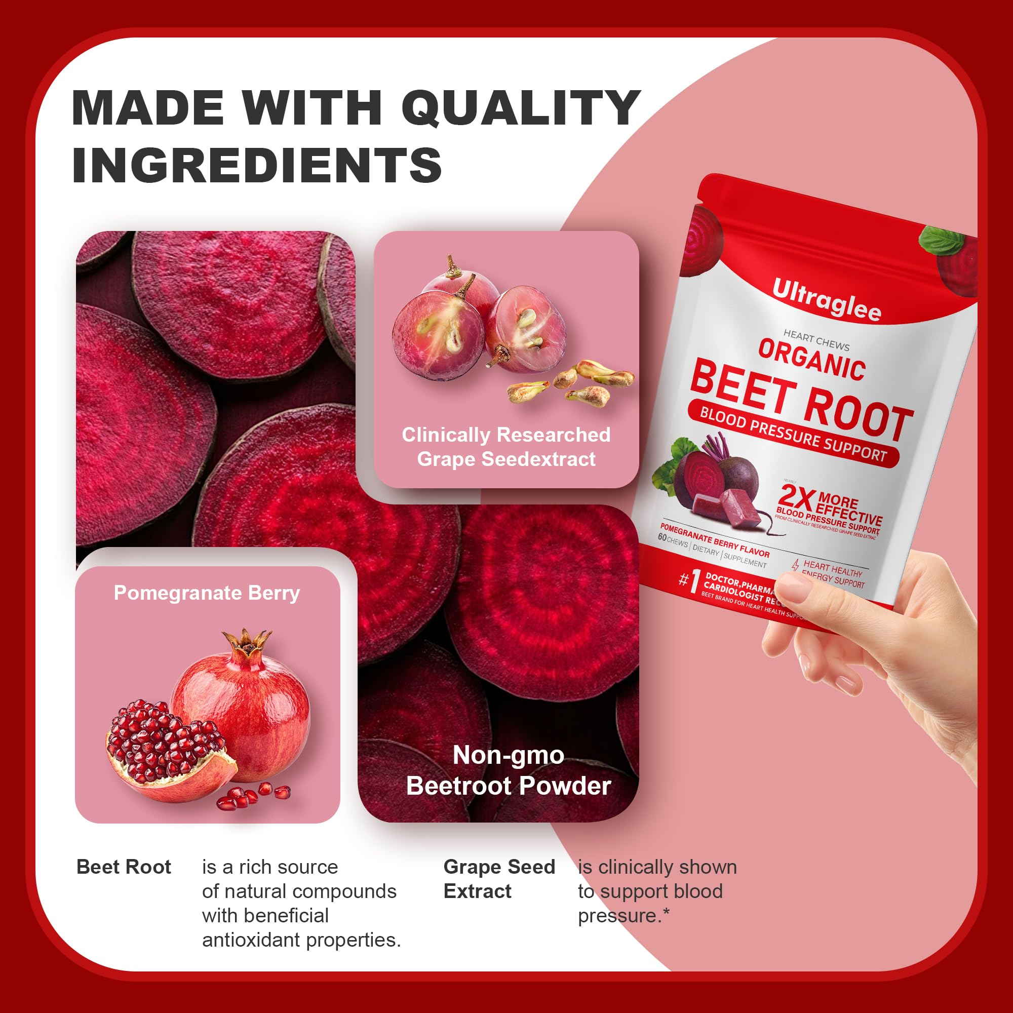 Beetsroot Heart Chews – Nitric Oxide & Heart Health


