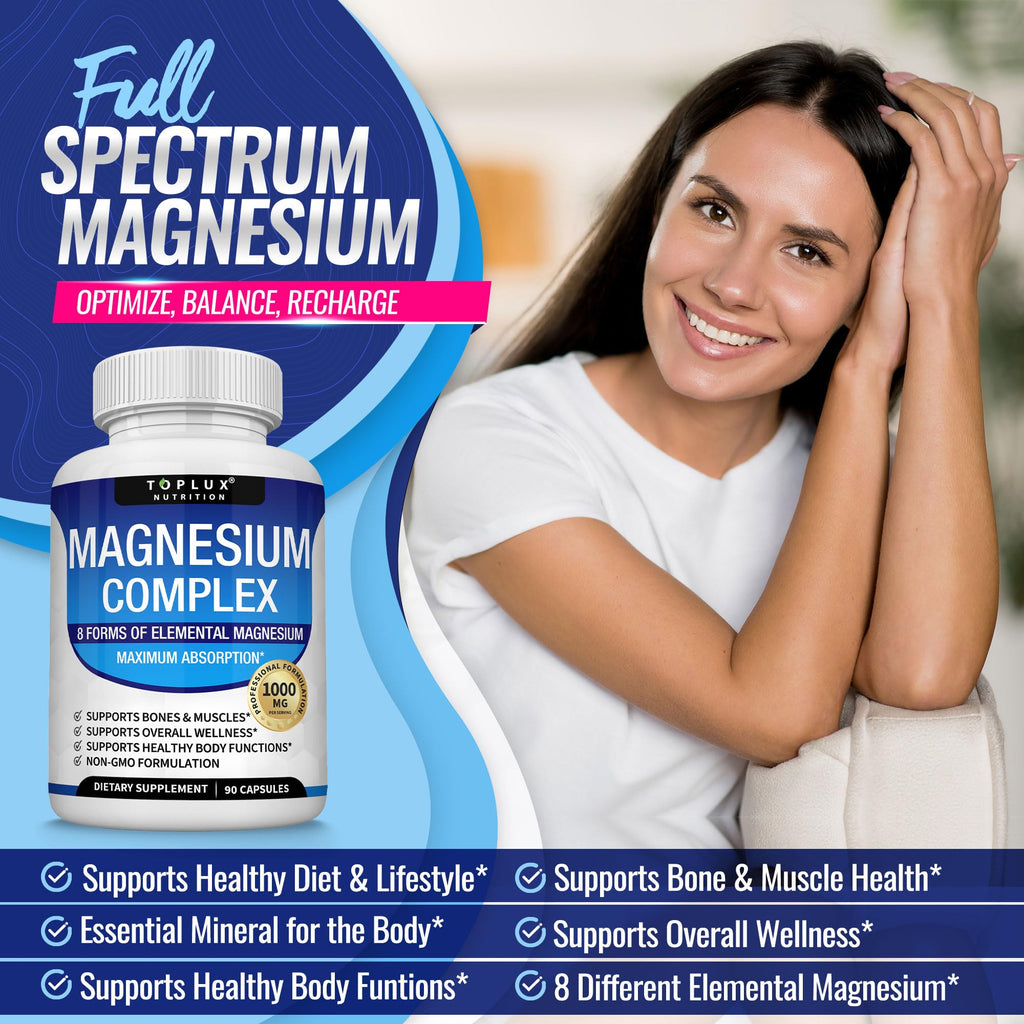 Toplux Magnesium Complex Supplement | Bone & Muscle Support

