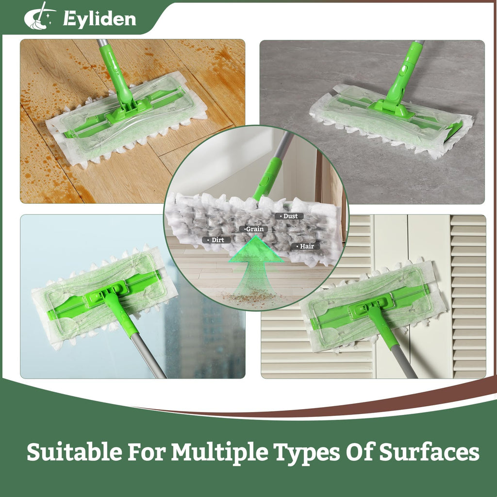 Eyliden Sweeper Mop Starter Kit with Disposable Cloths

