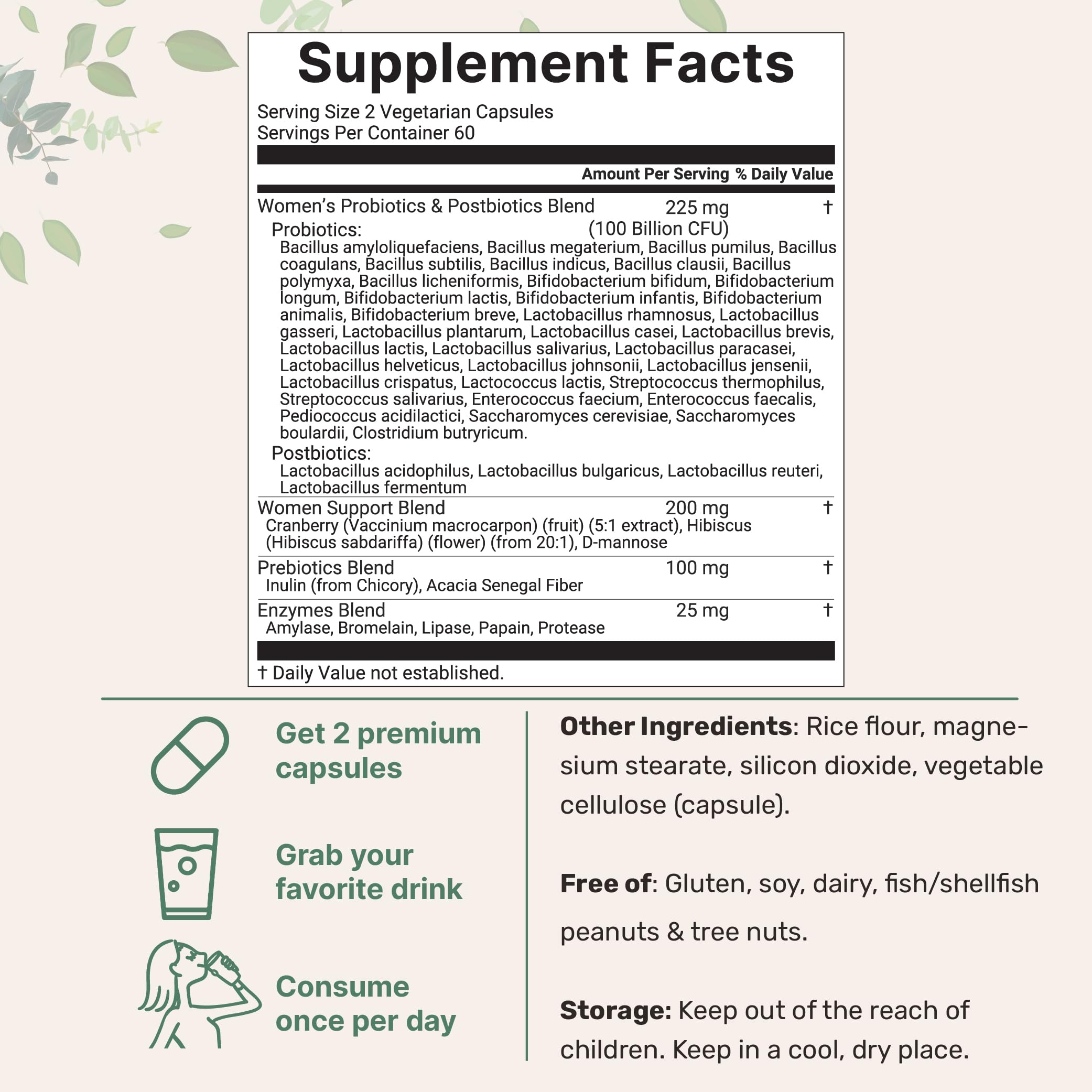 Micro Ingredients Women’s Probiotic for Digestive Support

