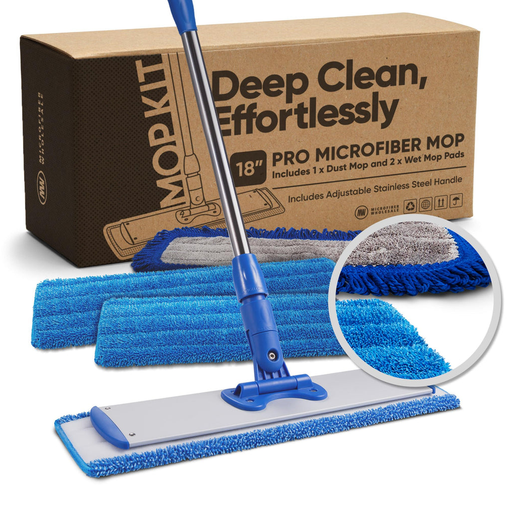 Microfiber Floor Mop Kit with Adjustable Handle | Durable

