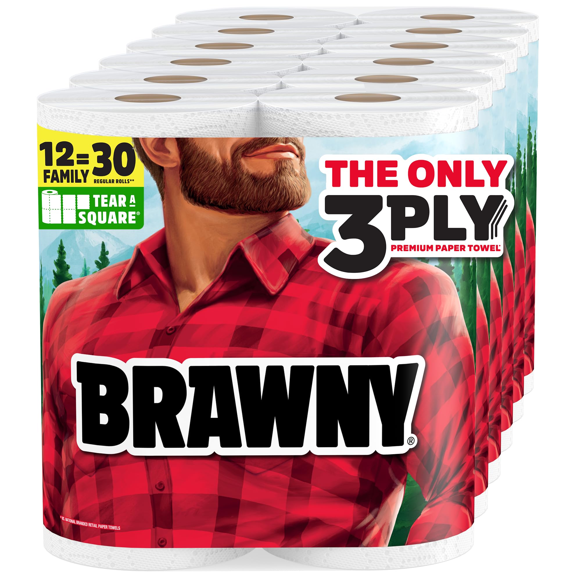Brawny Tear-A-Square 3-Ply Paper Towels

