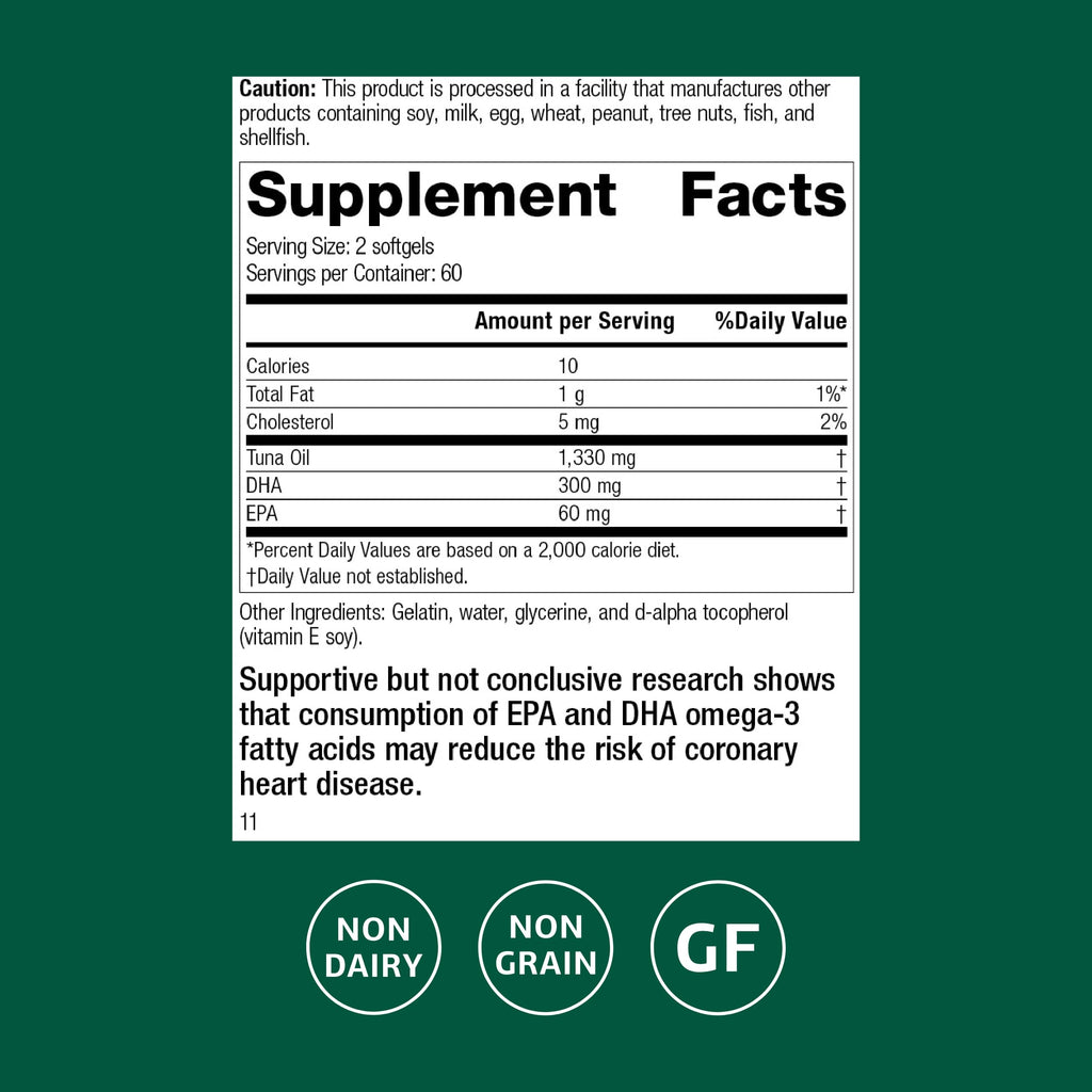 Standard Process Tuna Omega-3 Oil for Brain & Eye Health

