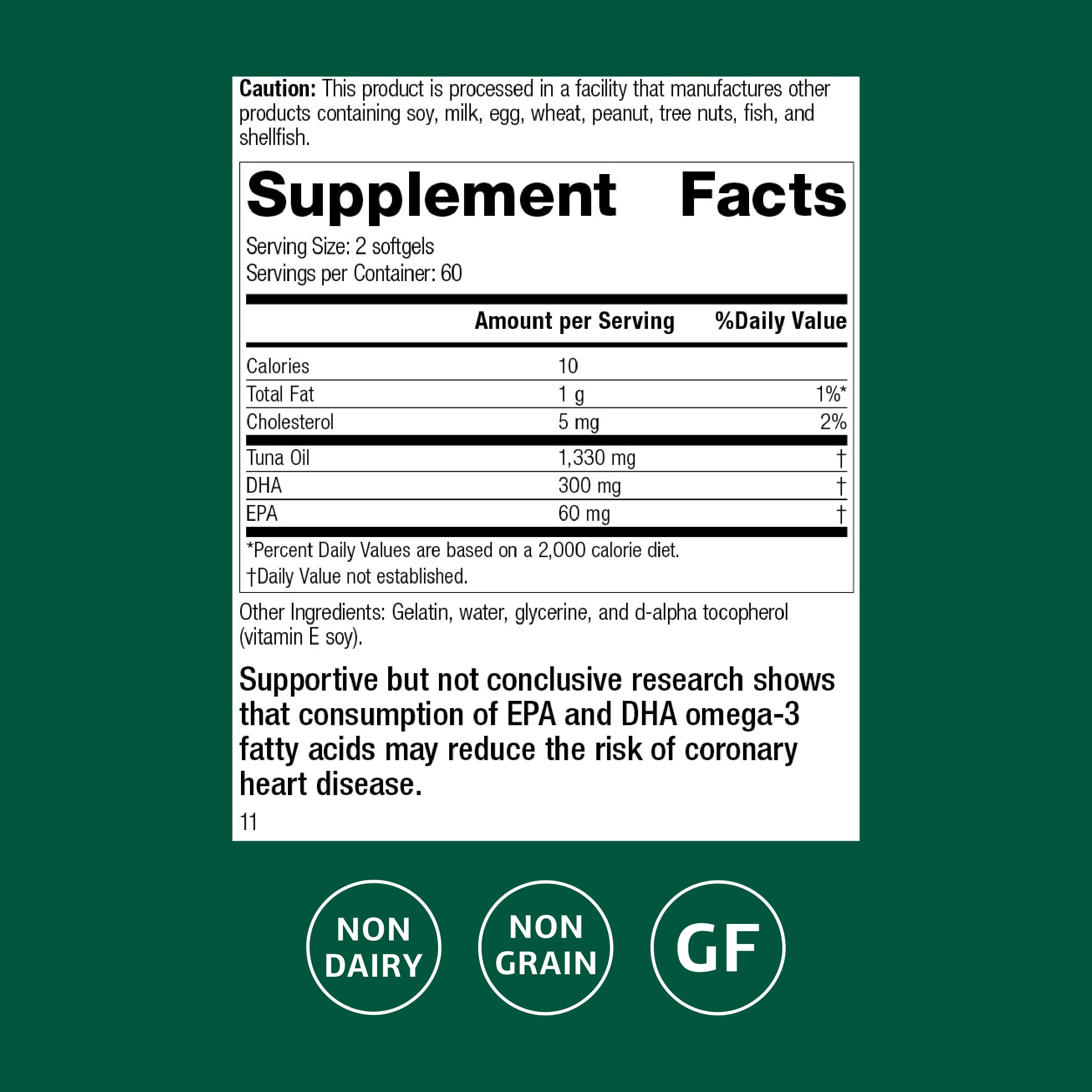 Standard Process Tuna Omega-3 Oil for Brain & Eye Health

