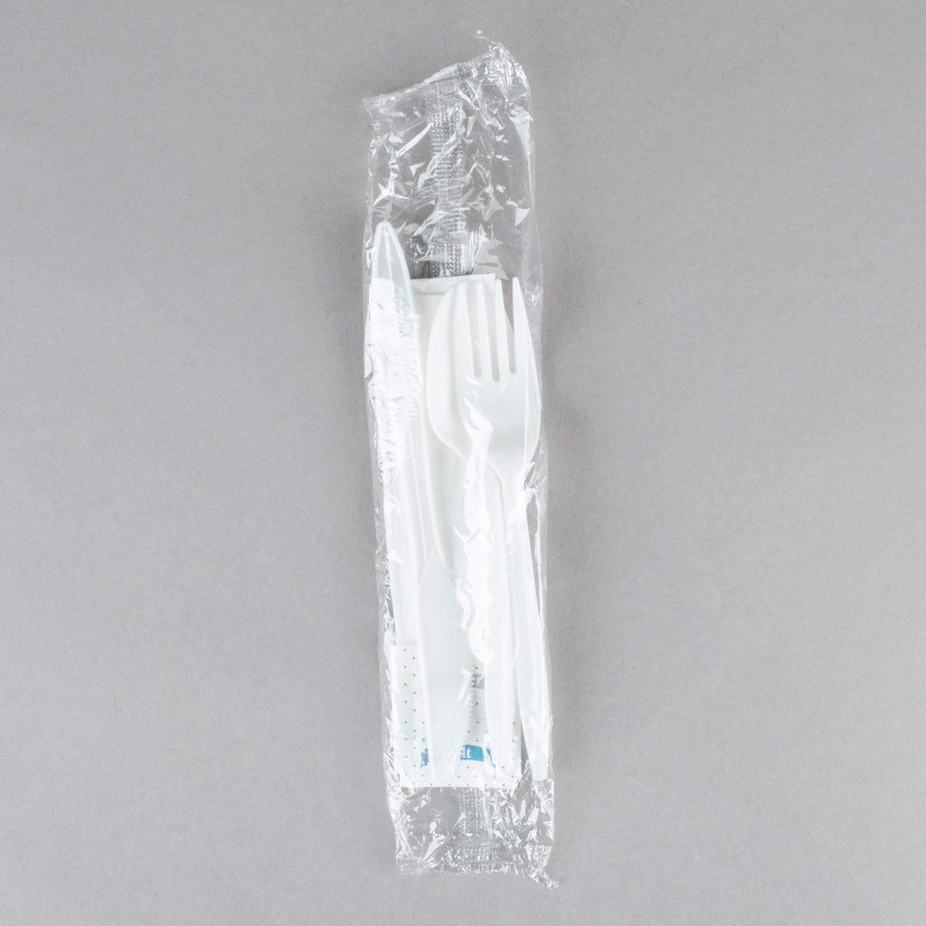 KitchenDine Wrapped Disposable Cutlery Set with Napkin

