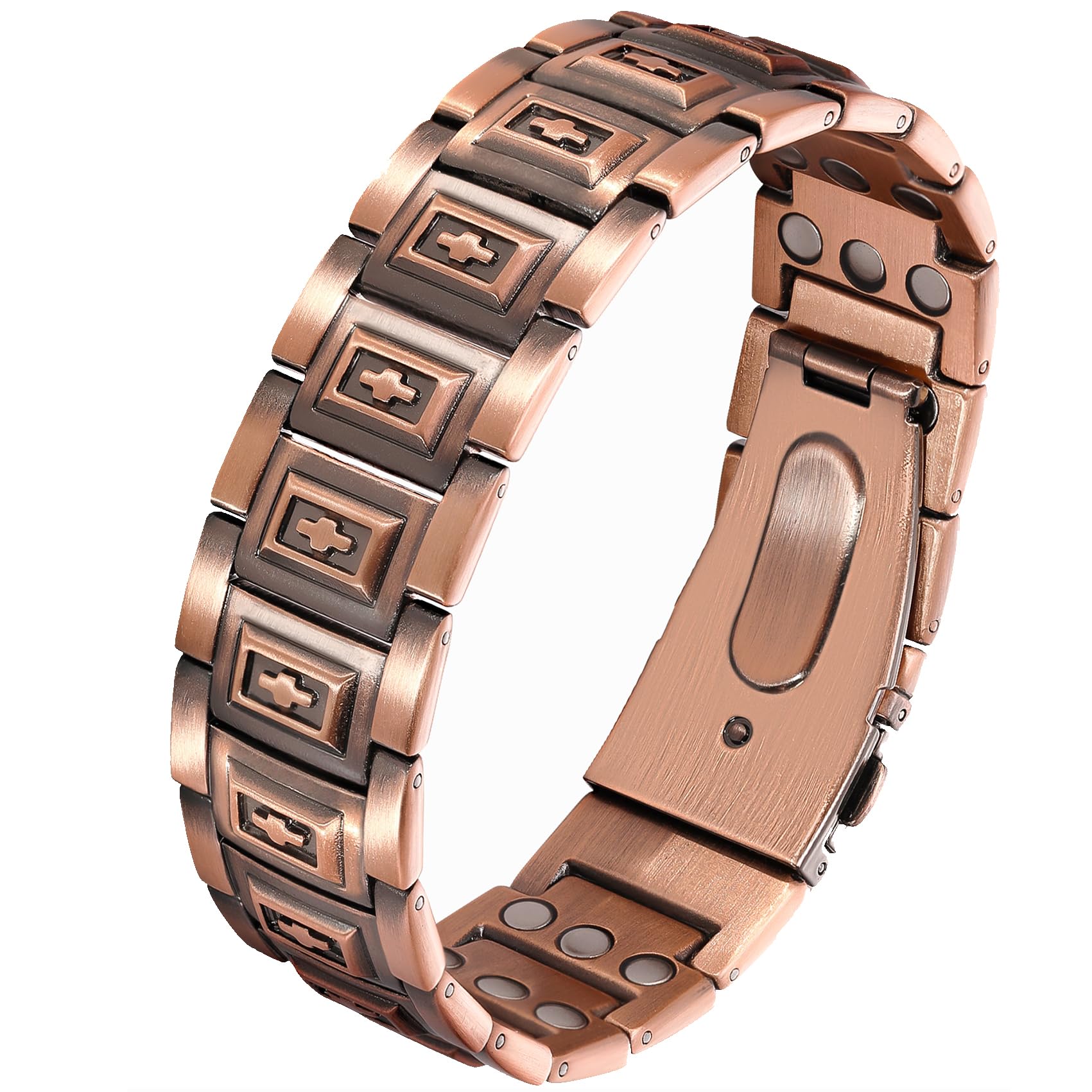Feraco Magnetic Bracelet for Men, 3-Row Neodymium Magnets