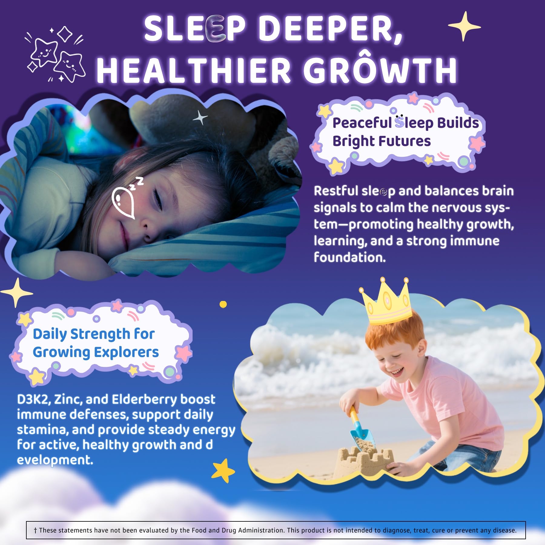 Kids Sleep Gummies Melatonin-Free with Magnesium & L-Theanine


