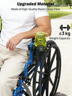 JOYTUTUS Wheelchair Cup Holder 2-in-1 with Storage

