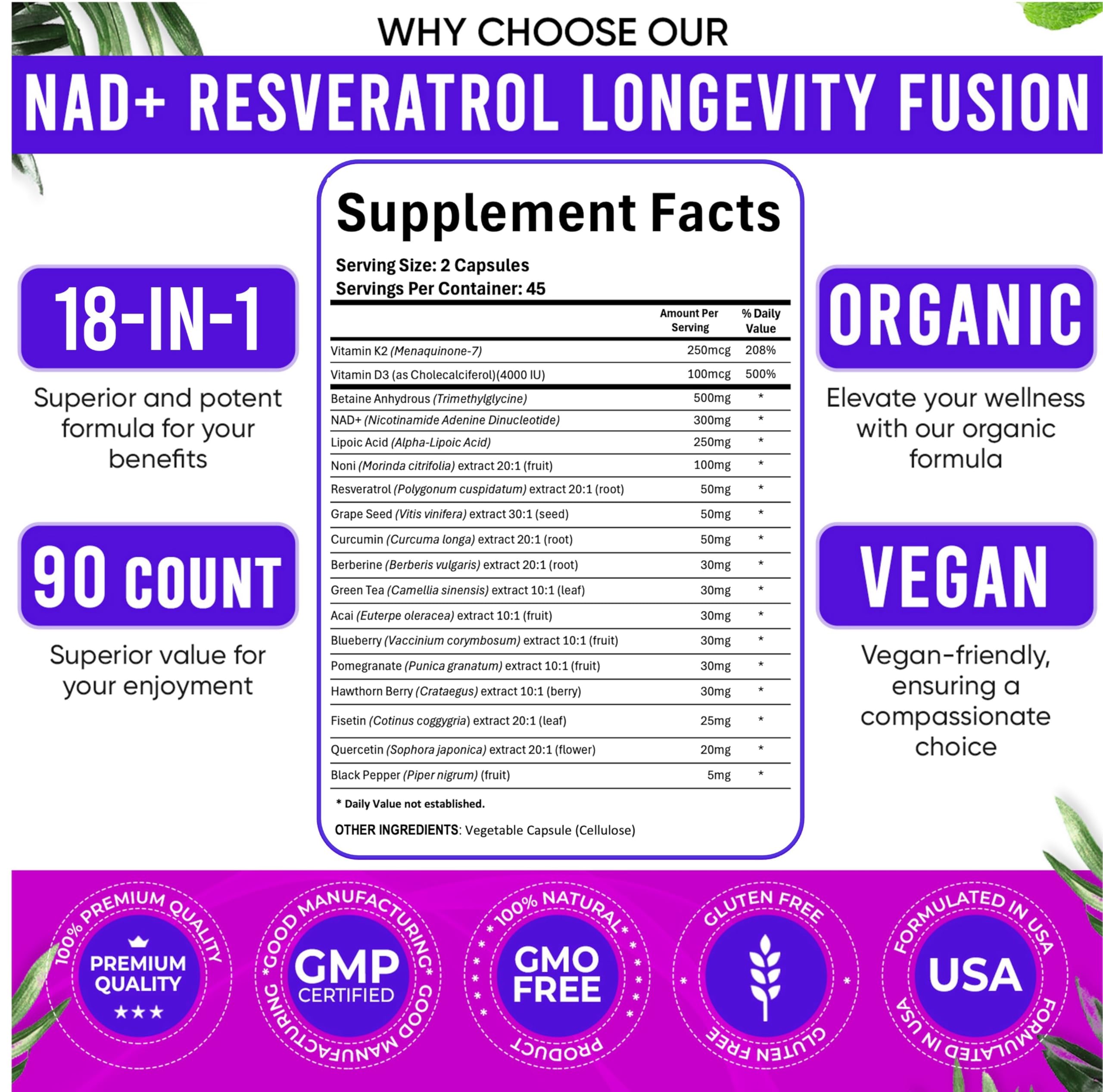 Adndale Liposomal NAD+ & Resveratrol Supplement

