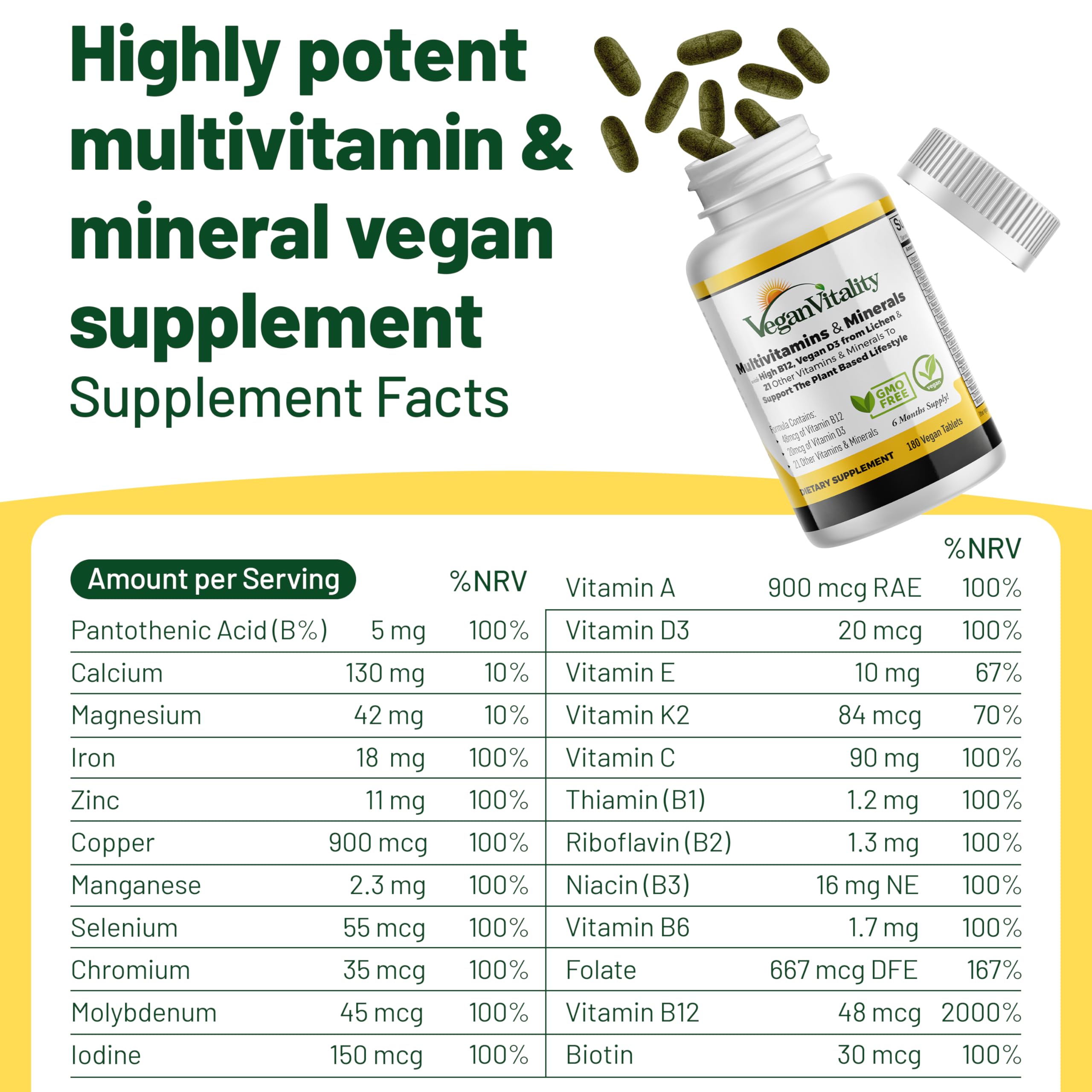 Vegan Multivitamin & Mineral Supplement | Adults


