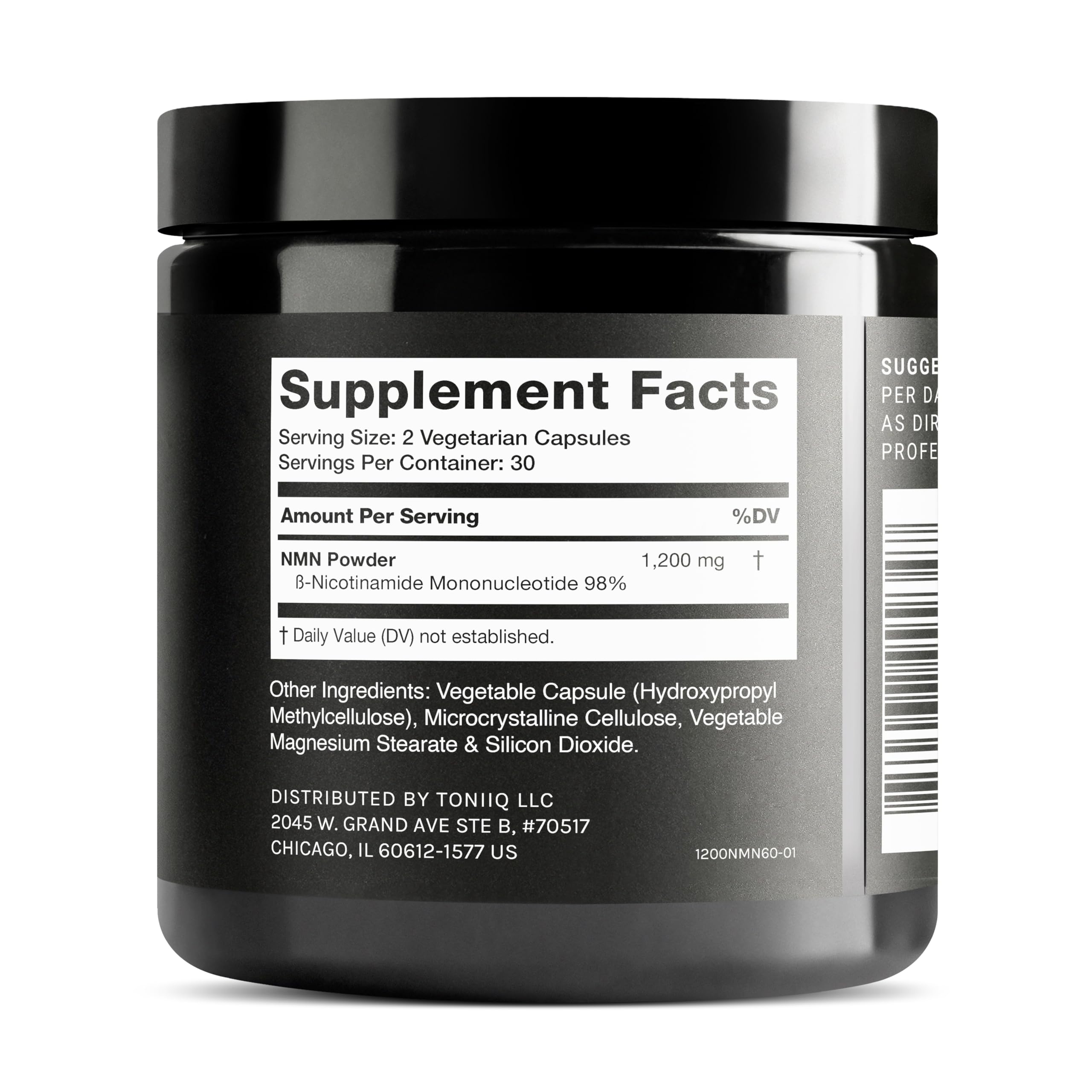 Toniiq NMN Supplement 98% Pure NMN NAD+ Support

