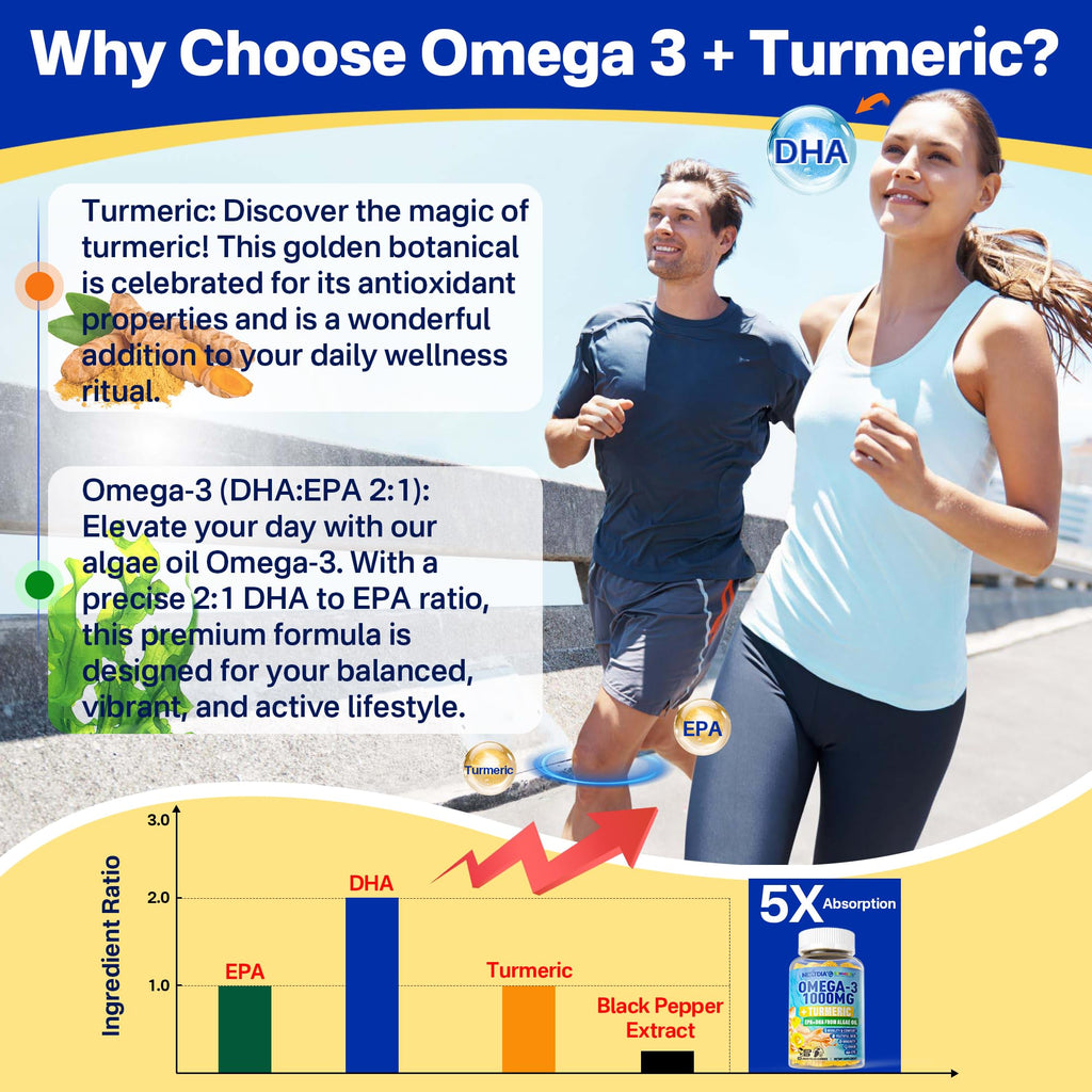 Vegan Omega-3 Gummies with Turmeric - Algae DHA/EPA

