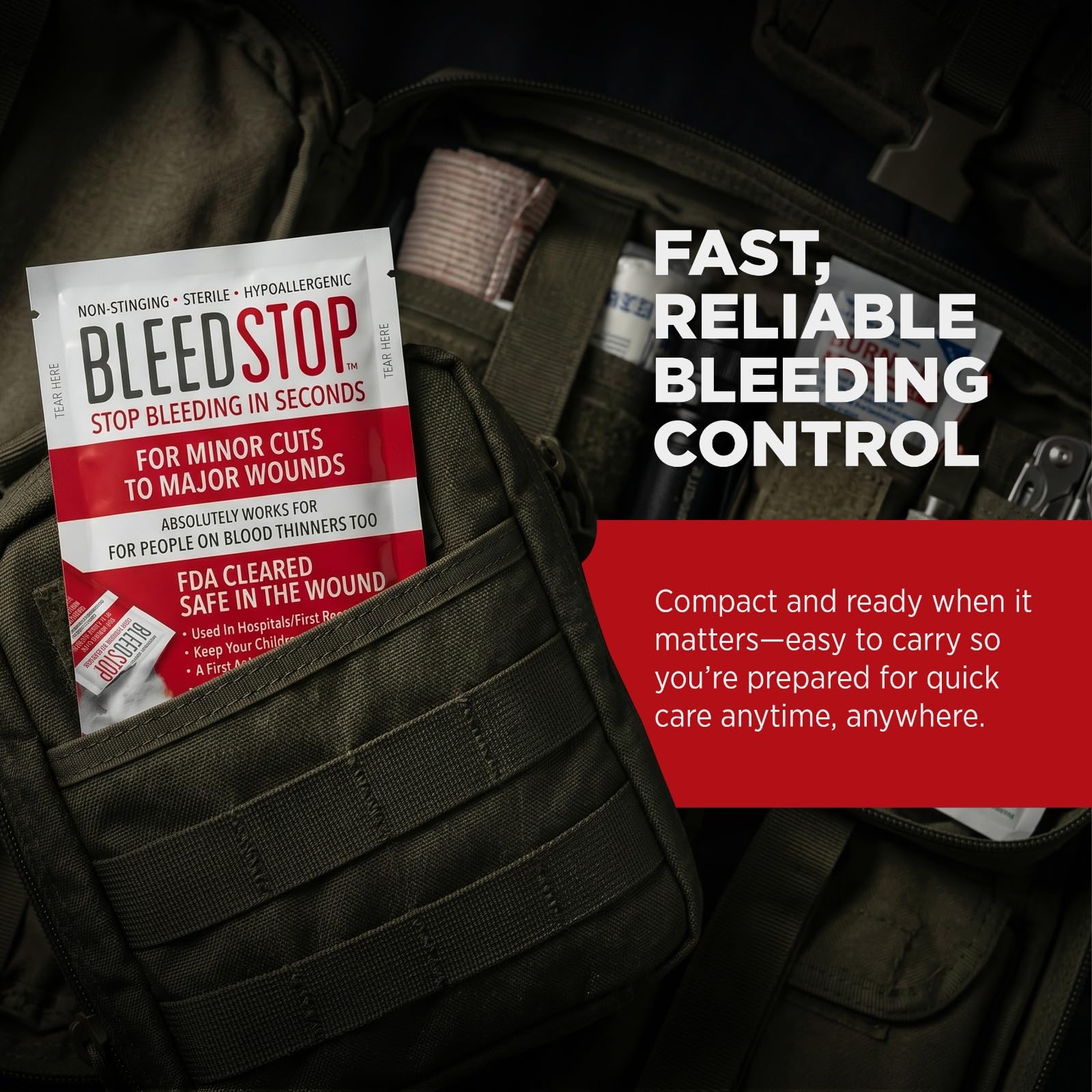 BleedStop First Aid Powder for Bleeding Control in Trauma Kits

