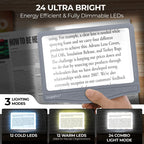 MAGNIPROS 5X LED Page Magnifier Foldable Stand | Read Easily

