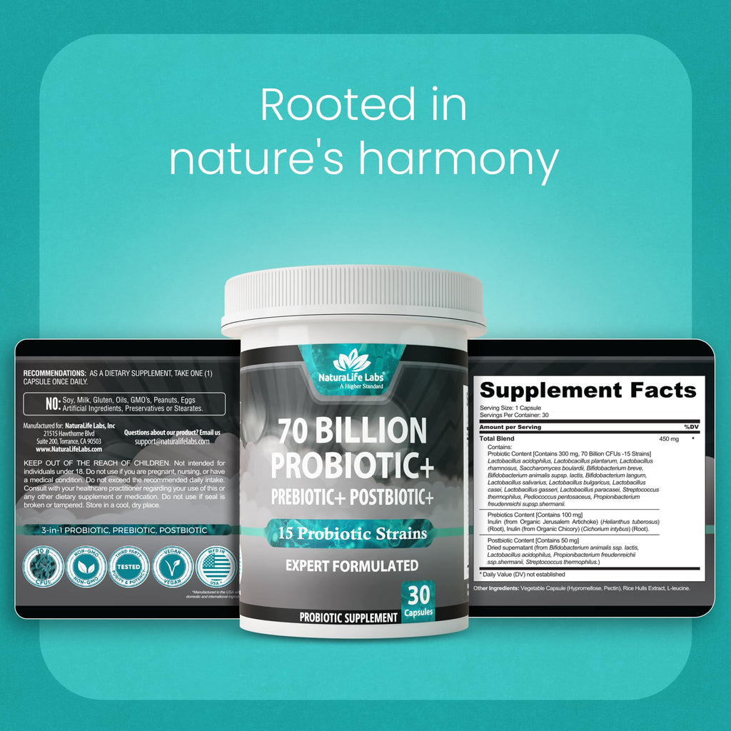 Probiotics NaturaLife Labs Gut Support – Vegan & Gluten-Free


