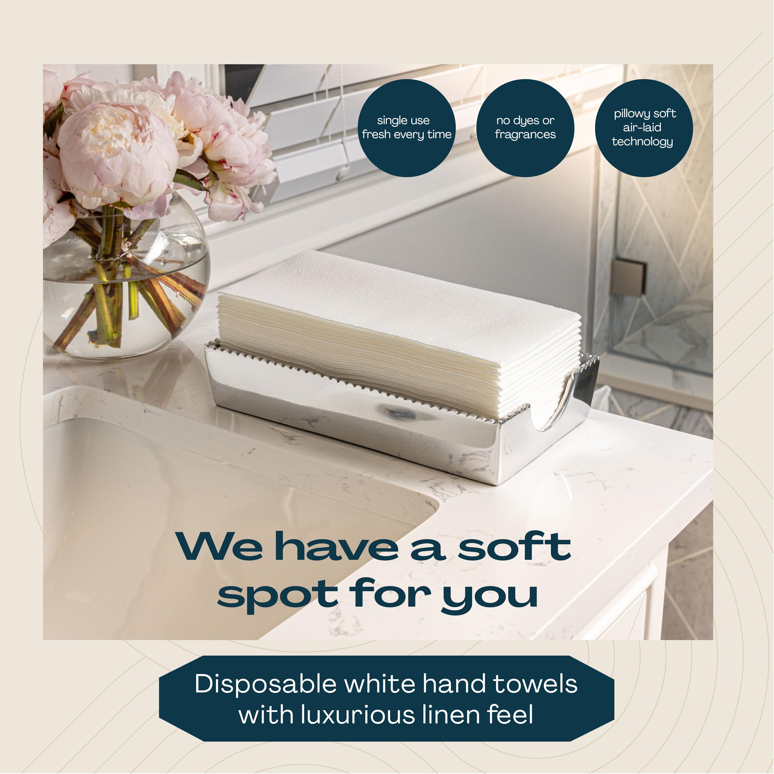 Lintext Linen-Feel Guest Towels | Cloth-Like Disposable

