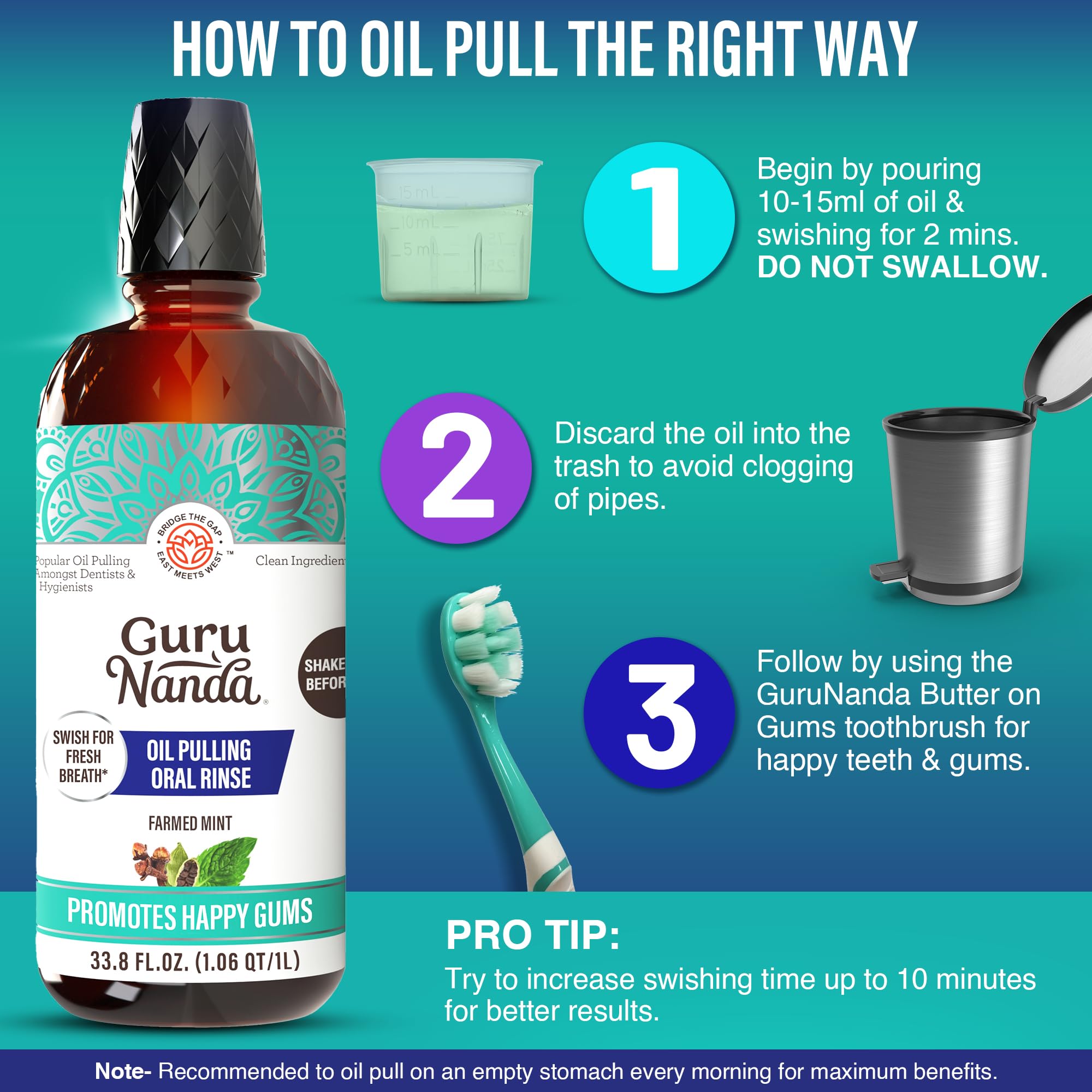 GuruNanda CocoMint Oil Pulling Mouthwash

