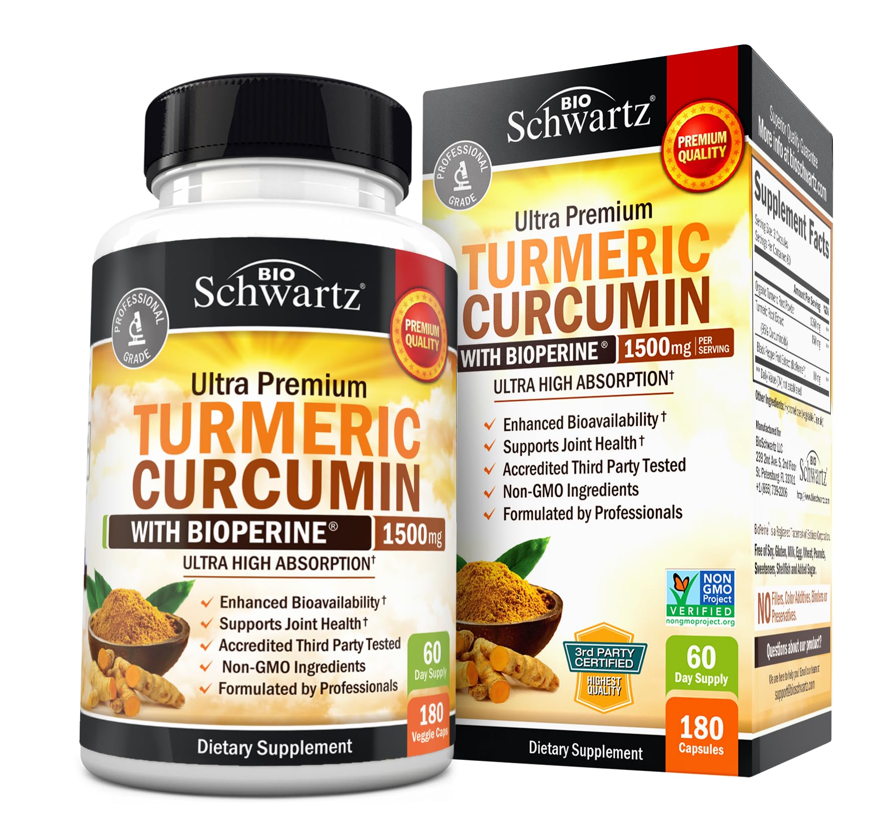 Turmeric Curcumin with Black Pepper BioPerine Capsules

