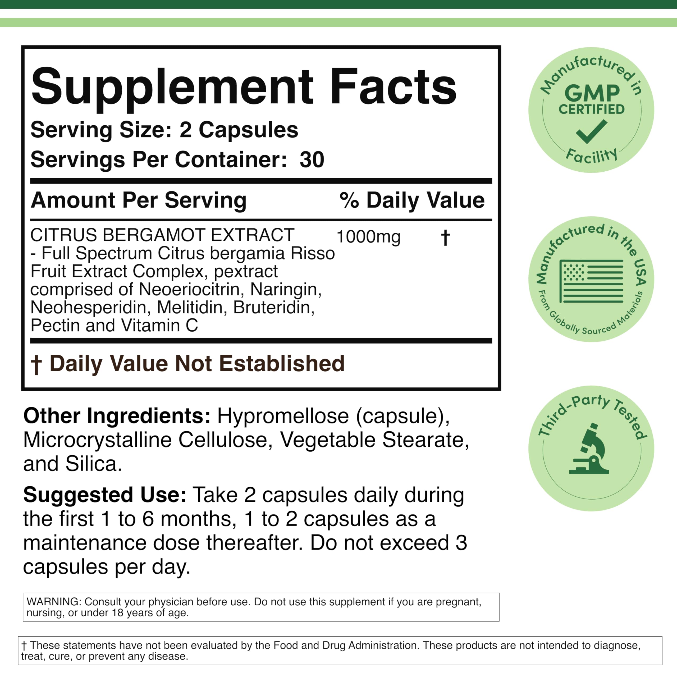 Citrus Bergamot Supplement by Double Wood

