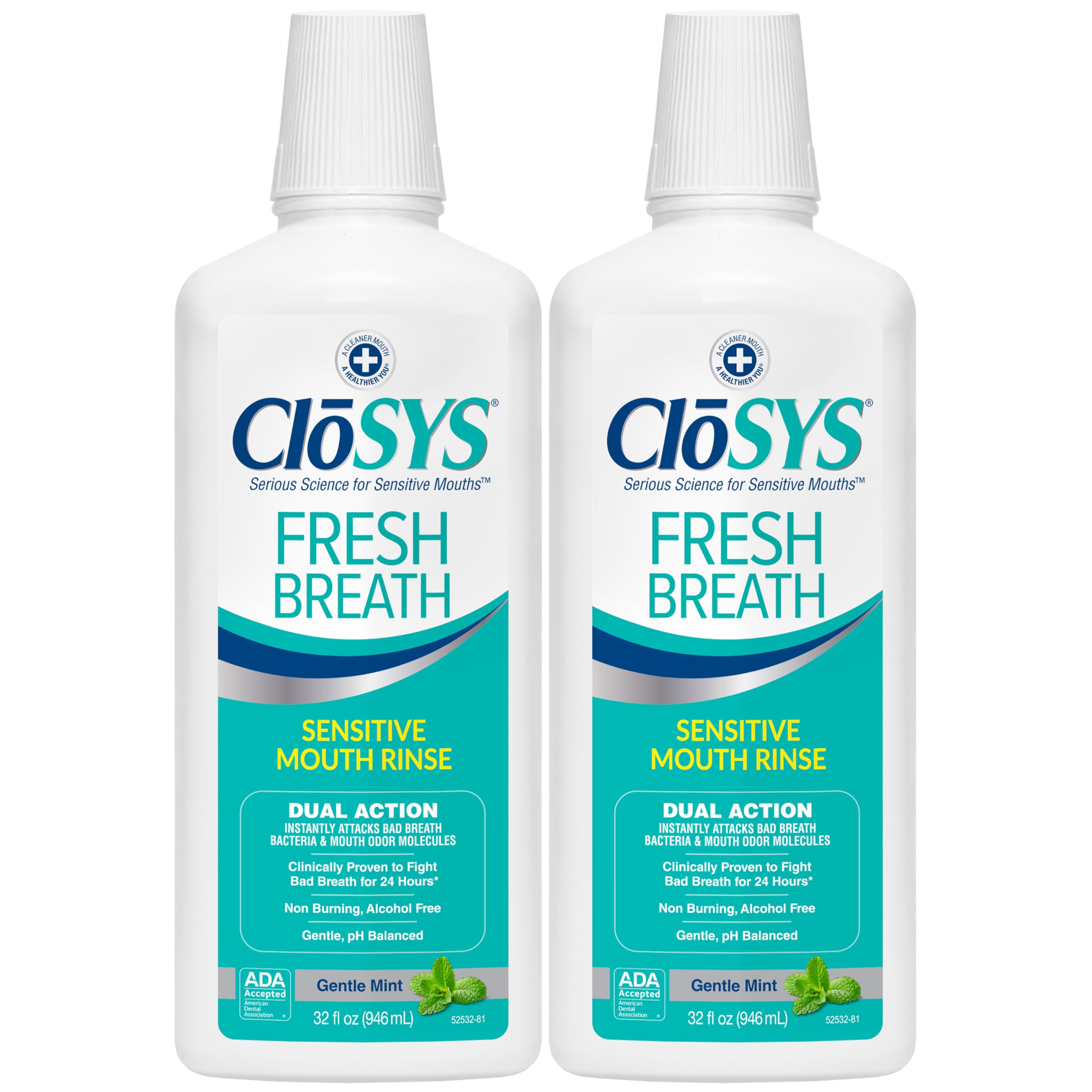 CloSYS Fresh Breath Mouthwash - Gentle Mint, Alcohol Free


