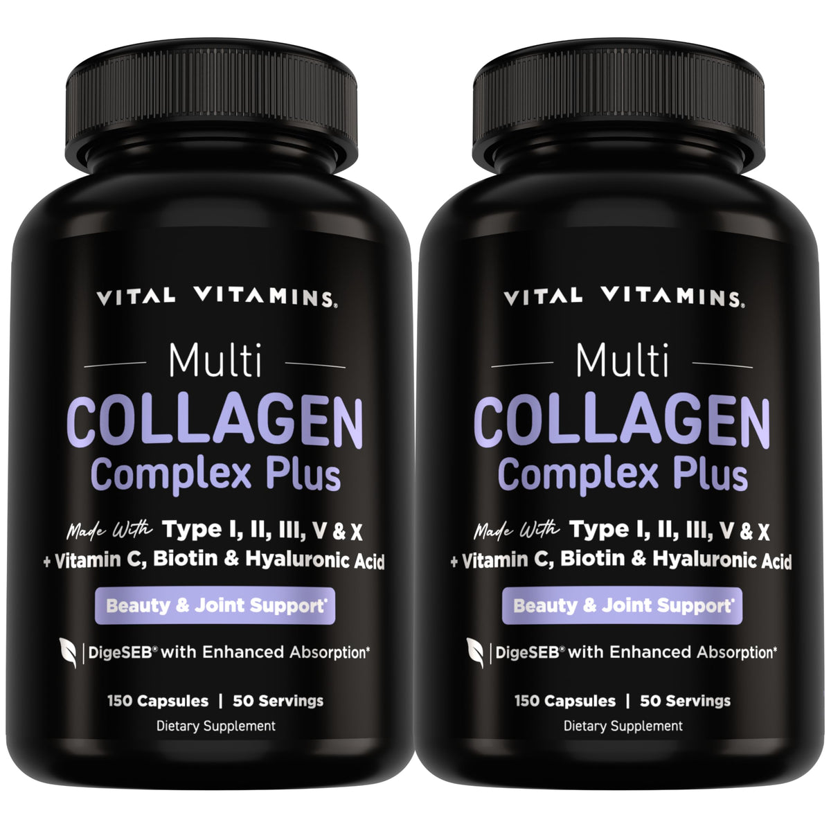 Vital Vitamins Multi Collagen Complex Plus with Biotin, Hyaluronic Acid & Vitamin C