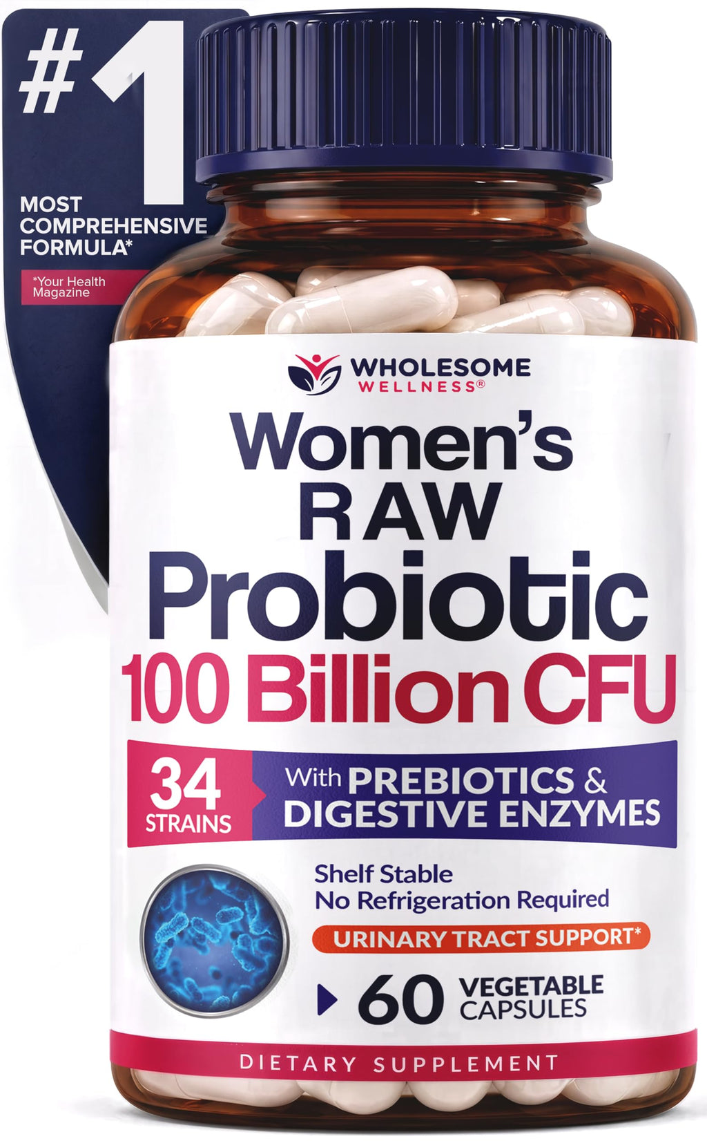 Wholesome Wellness Probiotics for Women - 100 Billion CFUs

