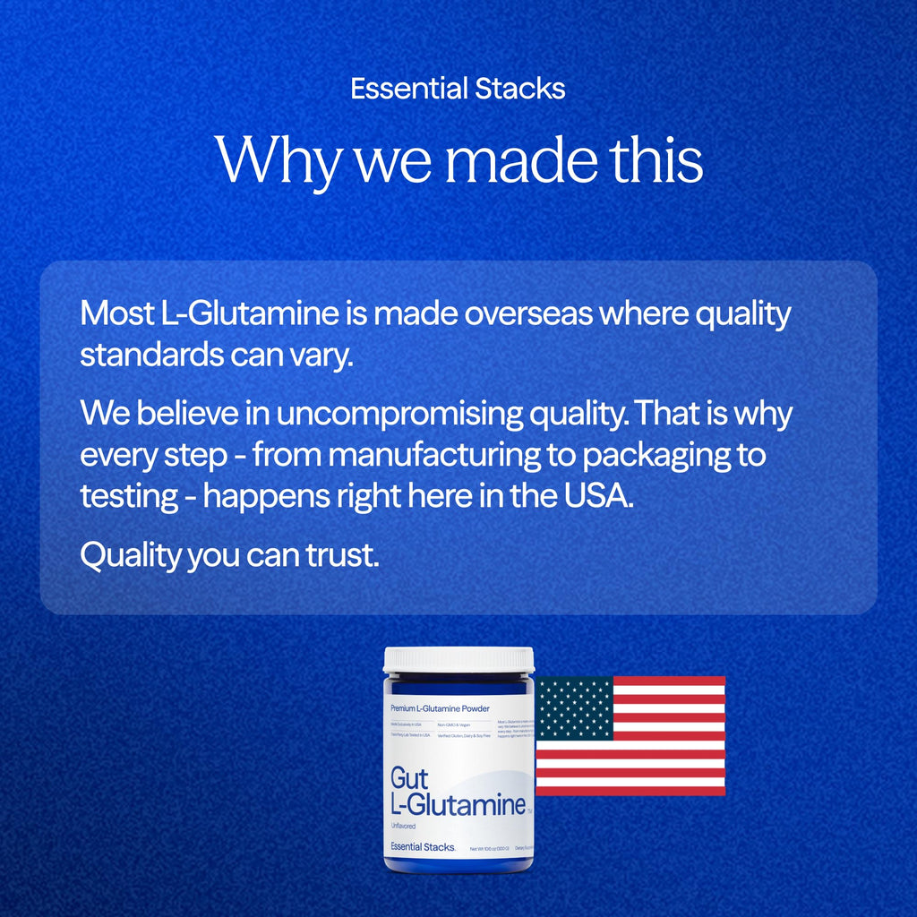 Essential Stacks L-Glutamine Powder Made in USA

