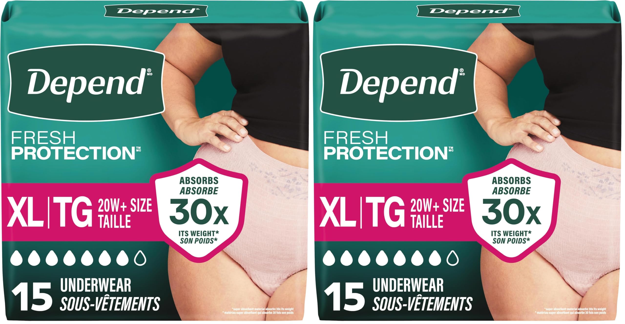 Depend Fresh Protection Women's Incontinence Underwear Maximum Absorbency