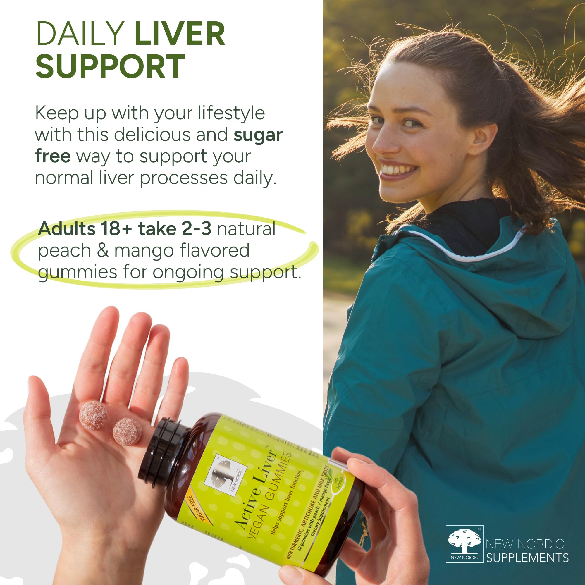 New Nordic Active Liver Gummies | Milk Thistle and Turmeric

