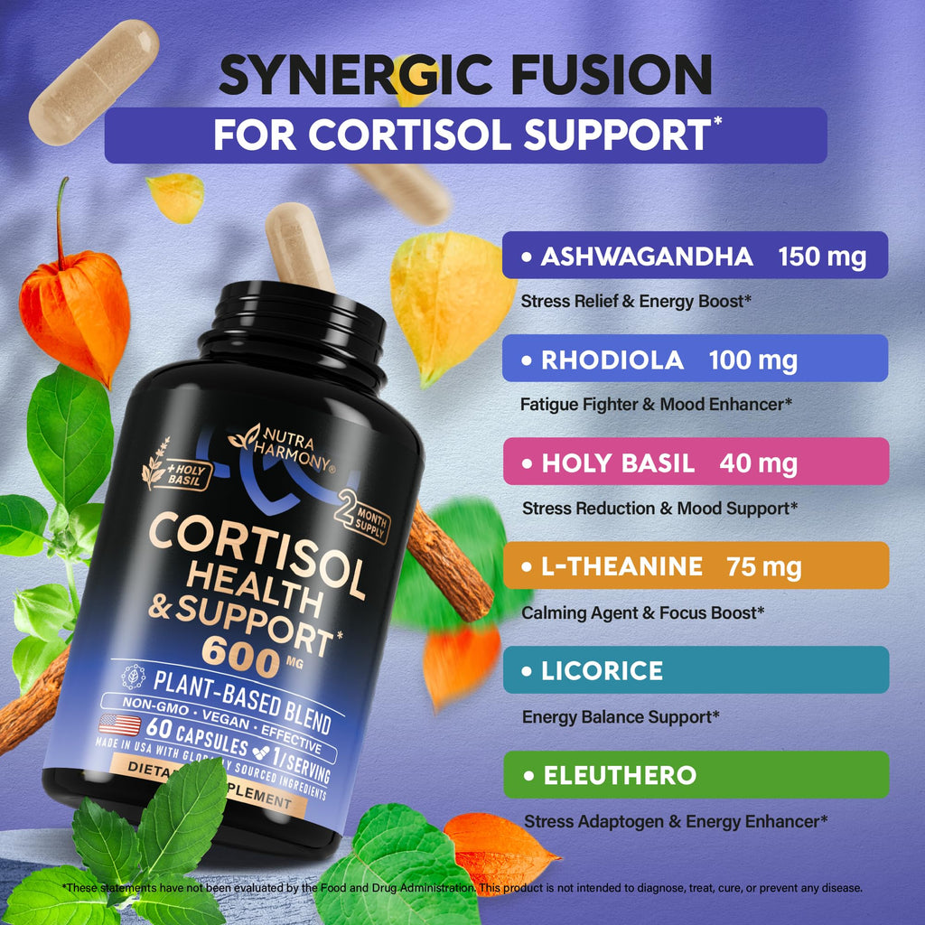 NutraHarmony Cortisol Support for Women Herbal Hormone Balance


