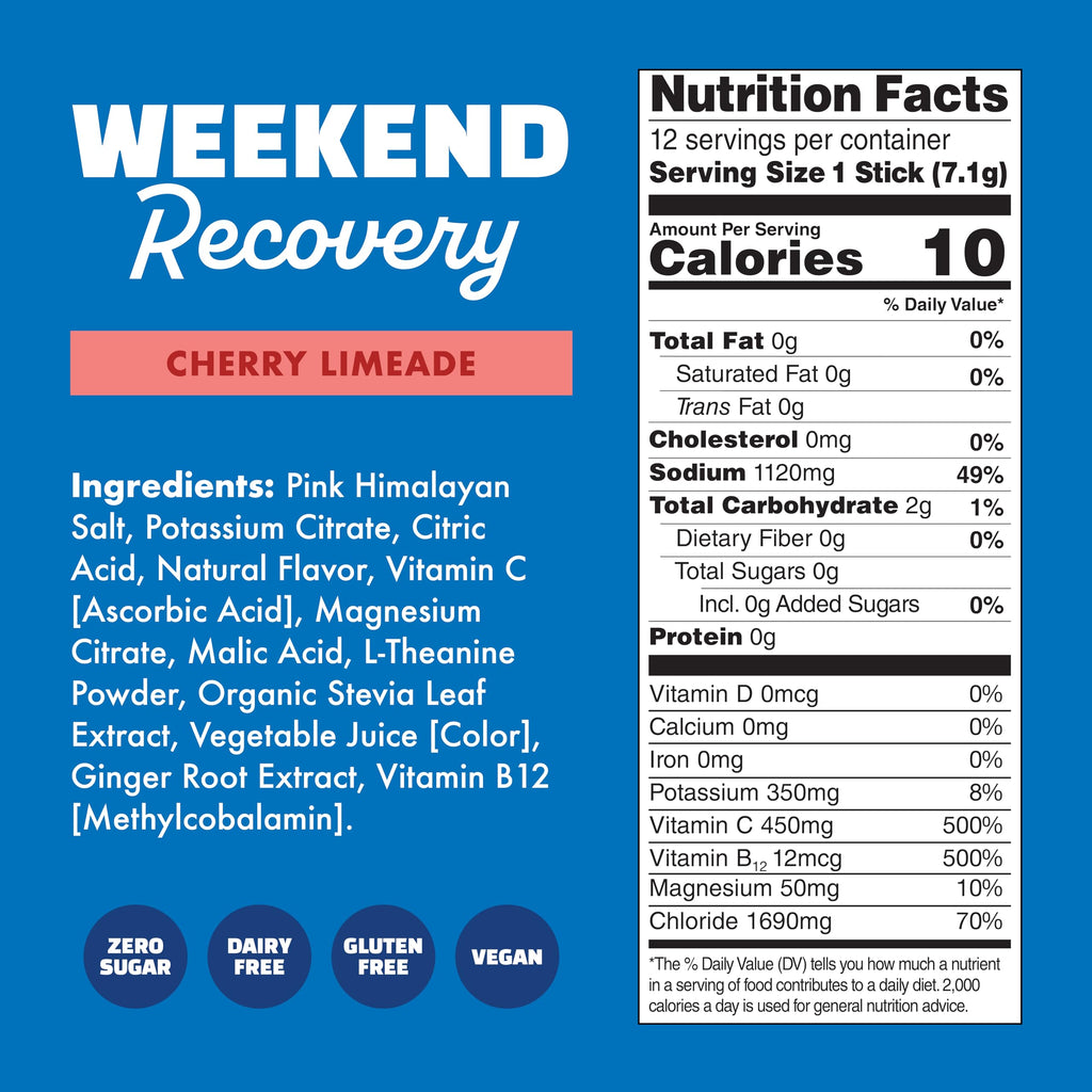 Waterboy Weekend Recovery Electrolyte Powder Drink Mix


