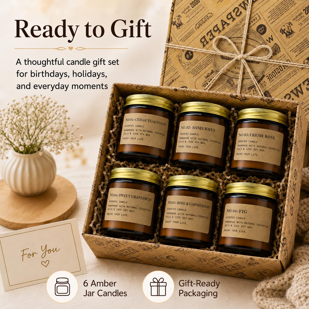 MIMURHYL Soy Wax Candle Gift Set


