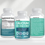 Calcium Citrate with D3 & K2 for Adults - Vegan Supplement


