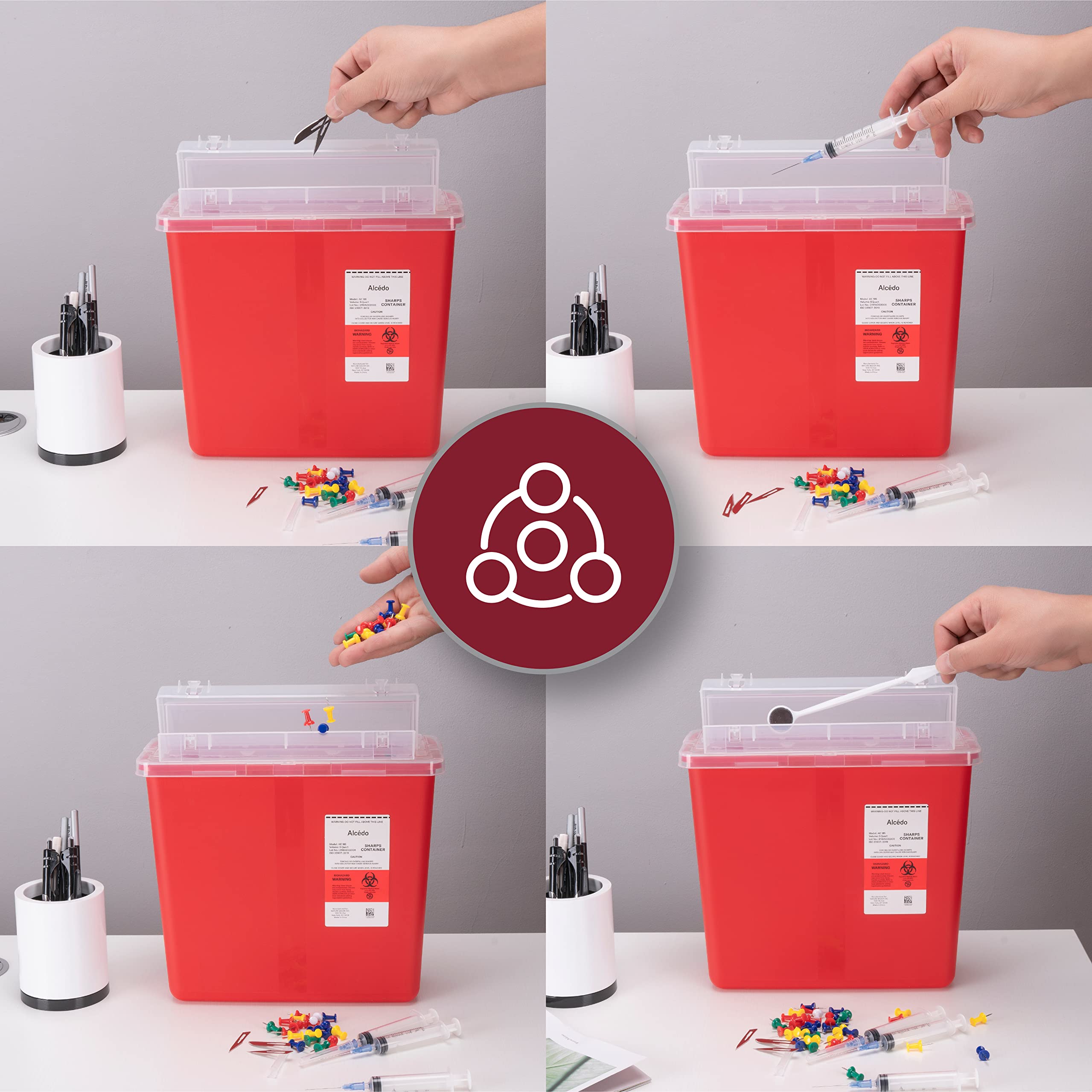 Alcedo Sharps Container for Home & Professional Use

