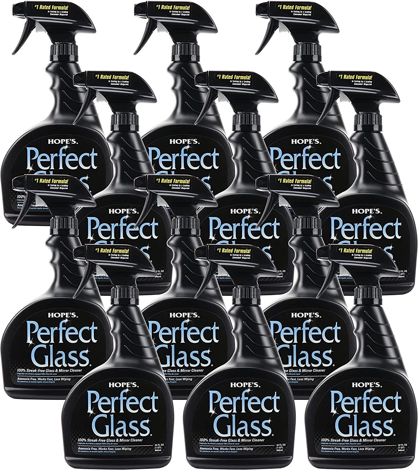 HOPE'S Perfect Glass Cleaner - Streak-Free Ammonia-Free Glass, Mirrors & Screens