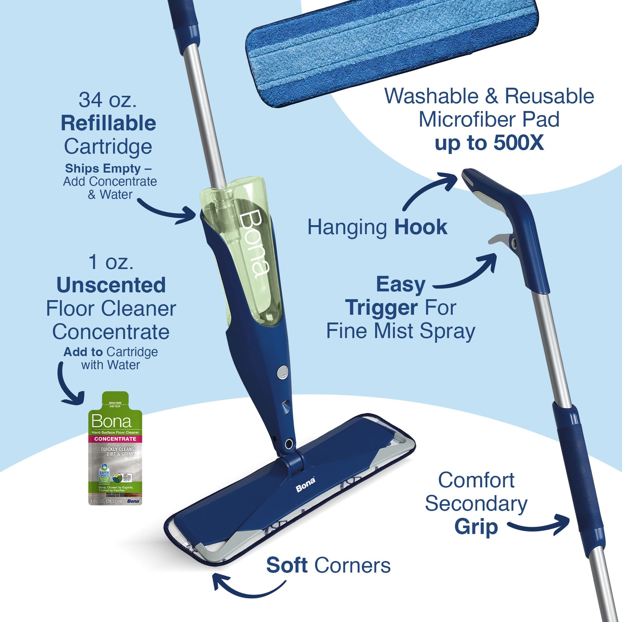 Bona Spray Mop for Hard-Surface Floors | Quick Clean


