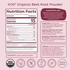 KOS Organic Beet Root Supplement - Nitric Oxide Support

