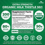 Zazzee Organic Milk Thistle 50:1 Extract | 80% Silymarin

