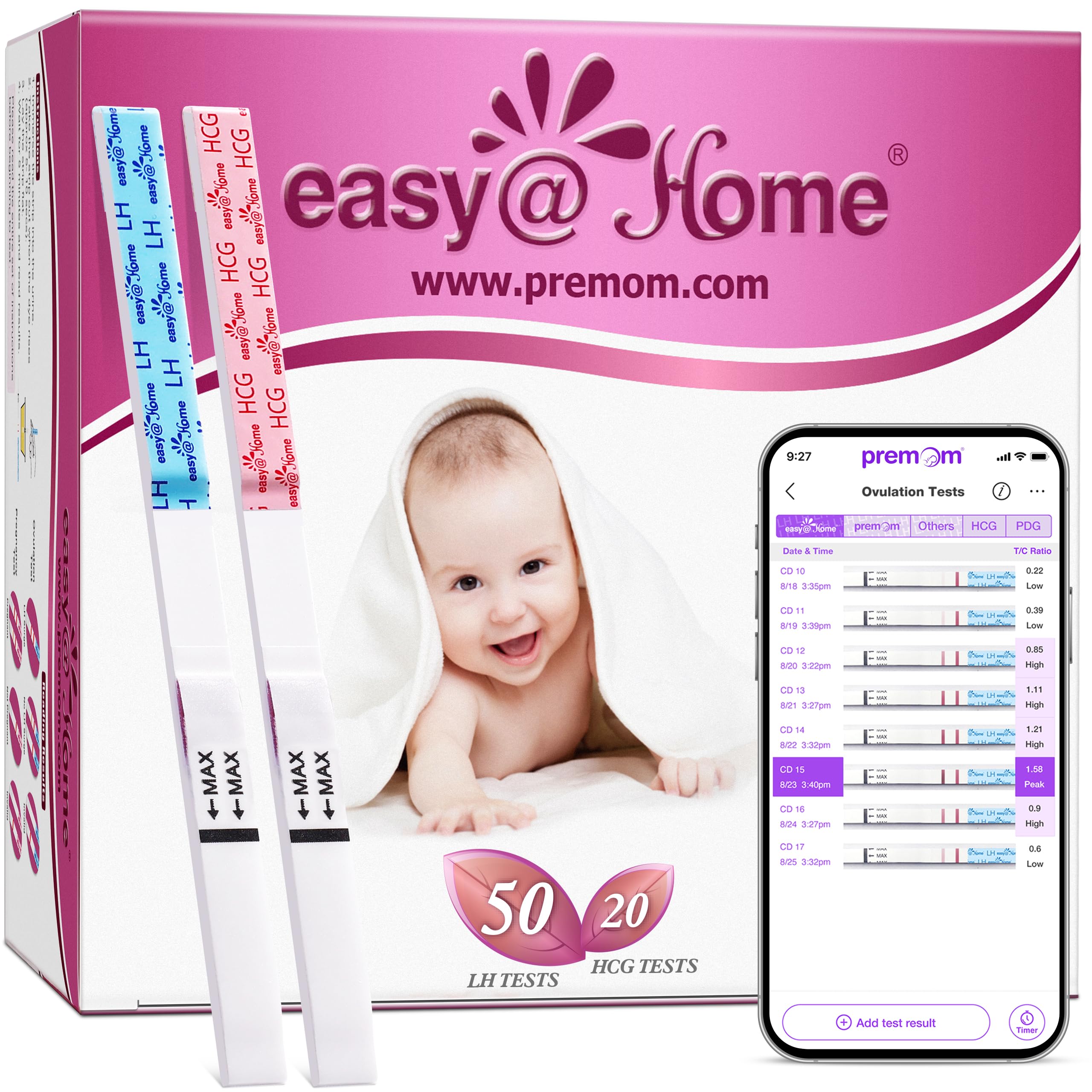 Easy@Home Ovulation & Pregnancy Test Strips Kit