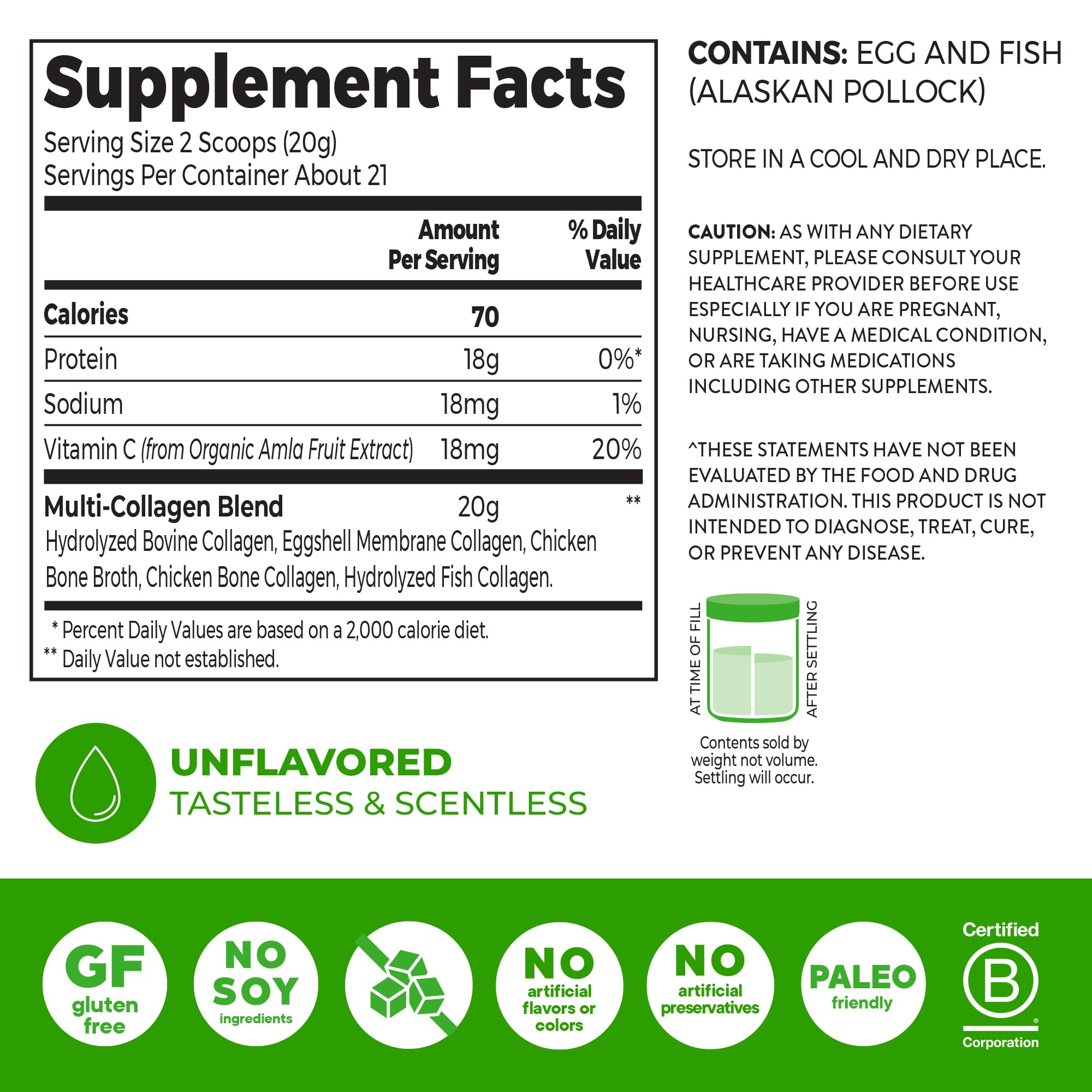 Orgain Multi Collagen Peptides Powder for Hair, Skin, Nails

