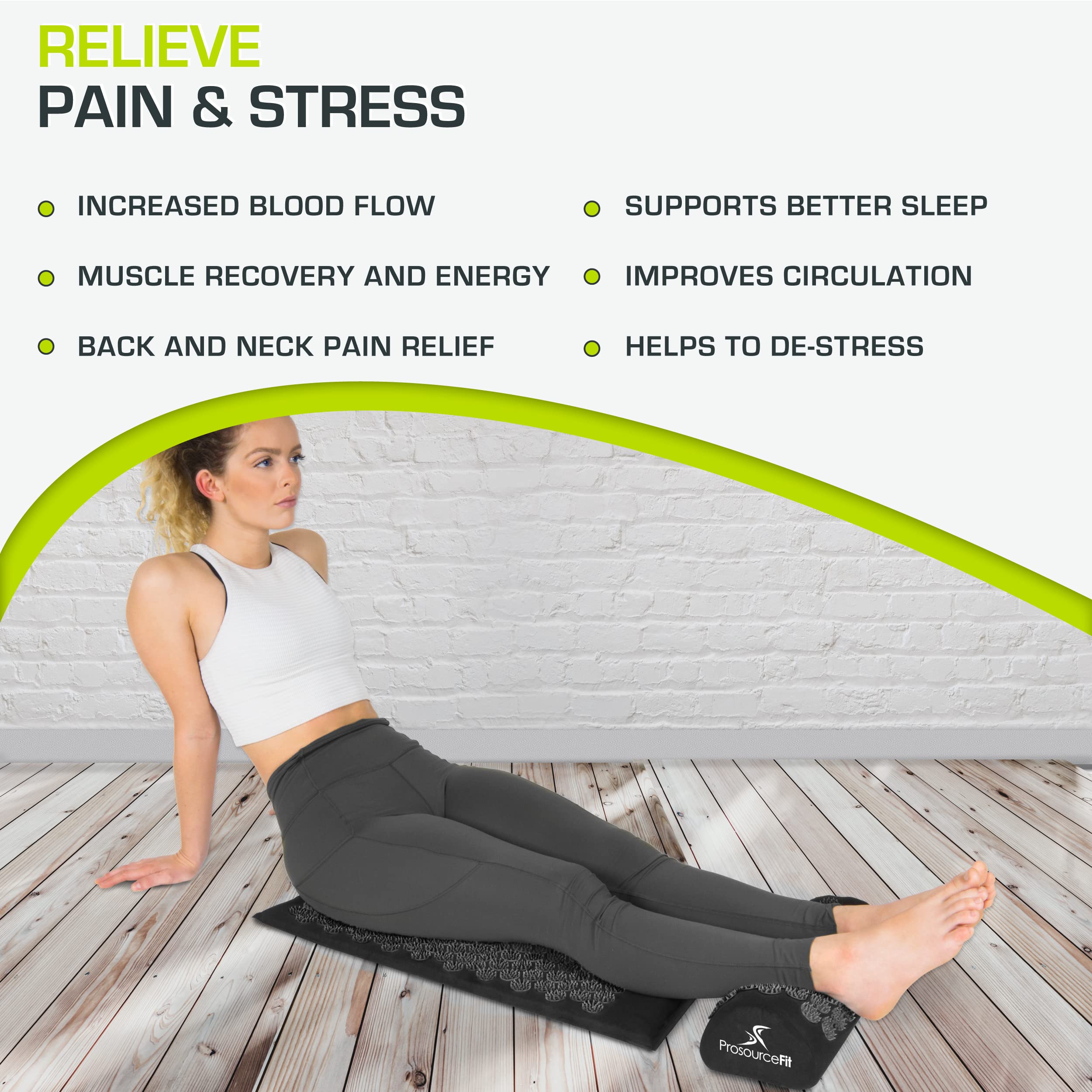 ProsourceFit Acupressure Mat and Pillow Set for Pain Relief

