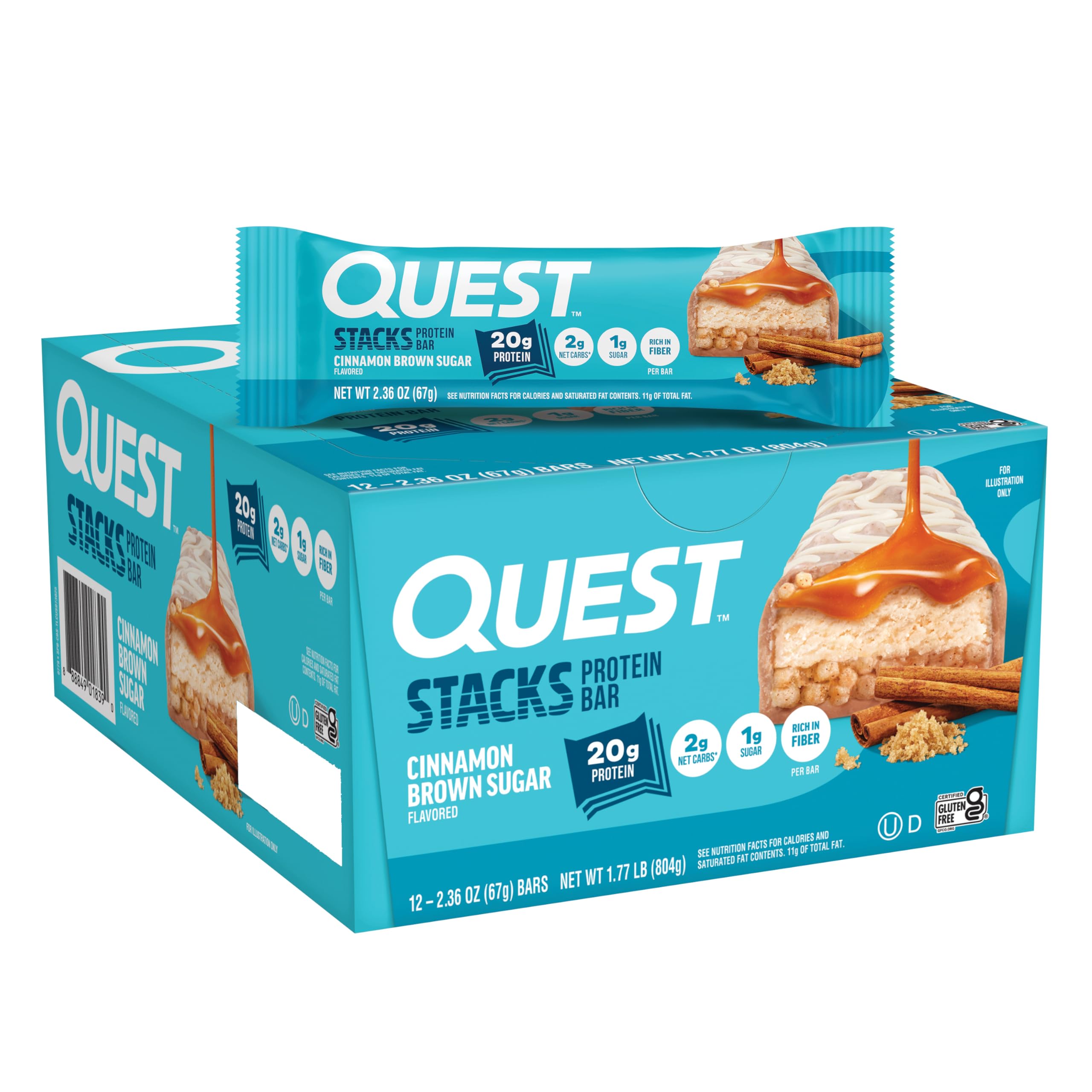 Quest Stacks Protein Bars - Gluten Free, 20g Protein, High Fiber